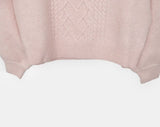 Yubin ribbon twist off-shoulder cable knit