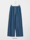 Sokoy Banding Waist Wide Denim Pants