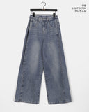 Teensy side pin tuck denim pants
