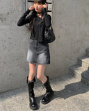 Shino Washing Denim Mini Skirt