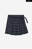 Tartan check frill wrap skirt