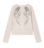 WINGS Henley Neck Long Sleeve T-Shirt