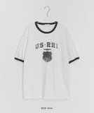 [unisex] Ensert Printed Ringer Over Short Sleeve T-shirt