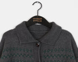 Nekan Nordic collar wood button knit cardigan