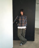 Veron Frill Color Matching Nylon Wide Two-Way Pants