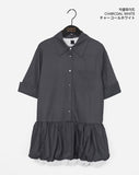 Somel Double Layered Short Sleeve Mini Shirt One Piece
