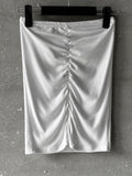 Shirring long tube top