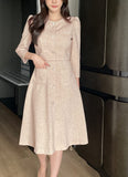 Elnis Three Quarter Tweed Flare One Piece