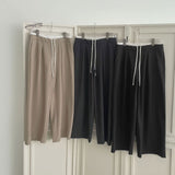 Color Matching Banding Side Zipper Pintuck Wide Slacks Pants