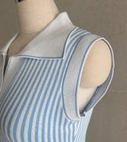 Epic Stripe Collar Sleeveless Knit One Piece