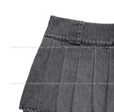 Roen denim pleats skirt pants