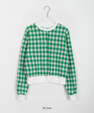 Coco Round Check Crop Cardigan