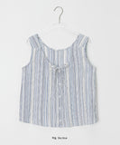 Modio Two-Way Ribbon Stripe Sleeveless Blouse