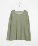 [BAONHAUS] Arondeu Linen Round Long Sleeve Tee