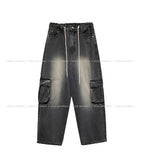 Stopper Washing Wide Cargo Denim Pants