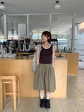 Fushke Color Matching Layered Cap sleeveless
