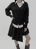 Mink wrap unbalanced miniskirt