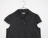 Lute round collar button puff jacket