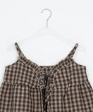 Oni Check Layered Halter Leeveless Blouse Set