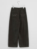Hardy Embroidered Wide Brushed Pants