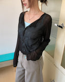 Salty See-through Crop Cardigan
