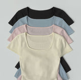 Back Ribbon Point Cut Waist Narrow Summer Knit