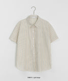 Fumin Stripe Seersucker Short Sleeve Shirt