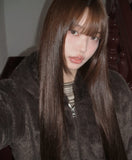 Tsuha Fur Hooded Lining Quilted Loose Fit Zip-Up Jacket