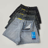 Summer Long Leg Fit A-Line Banding Denim Shorts
