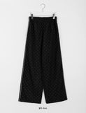 Nelloa dot banding corduroy track pants