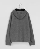 [unisex] Roeri High Neck Over Hood Ribbed Knit Cardigan