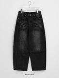 Delmap Washing Denim Balloon Wide Pants