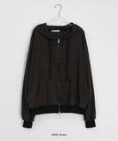 Teben two-way stripe hood zip-up