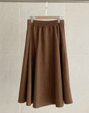 Margaroon Suede Banding Flare Skirt