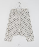 Runica Dot Cotton Button Hood Cardigan