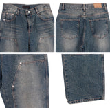Rattan Double Knee Washing Denim Pants