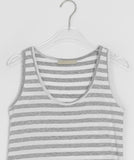 Casane Round Layered Stripe Long Sleeveless