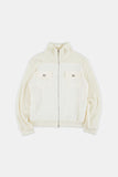 Chest pocket 2-way zip-up knit jacket
