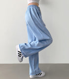 Brushed Bly Vivid Color Long Wide Banding Training Pants