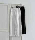 Pin Tuck Tencel Cooling Lightweight Wide Cotton Pants