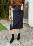 David Bandind Raw Denim Skirt