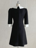 Roabi collar two-tone tweed A-line mini one piece