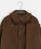 Rimlo Belt Double Button High Neck Coat