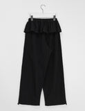 [BAONHAUS] Yuzuna Nylon String Short Frill Layered Banding Skirt Pants