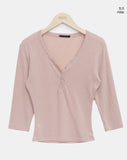 Havel Button V-Neck Long Sleeve T-Shirt