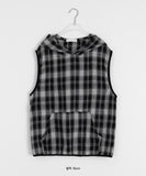 [unisex] Melpo Summer Check Hood Vest