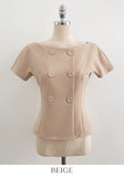 Denlua Double Button Jacket Blouse