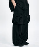 Pocket Layered Oversized Cotton Pants
