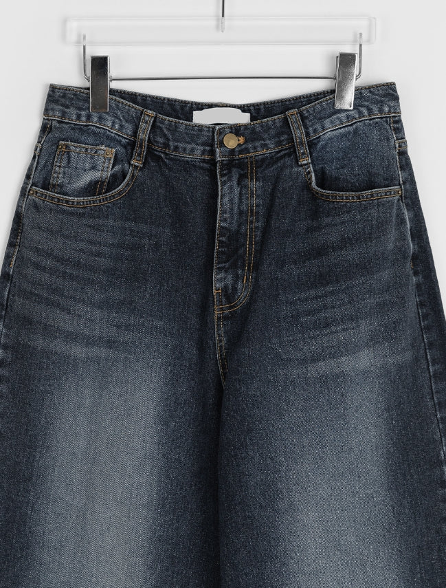 【BAON】Porui Washing Wide Denim Pants BAON (バオン) - フォルイウォッシングワイドデニムパンツ