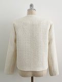 Schuet Round No-Collar Pearl Tweed Jacket